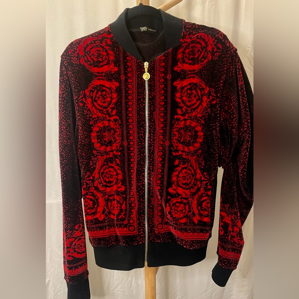 Versace Velour zip up jacket medium